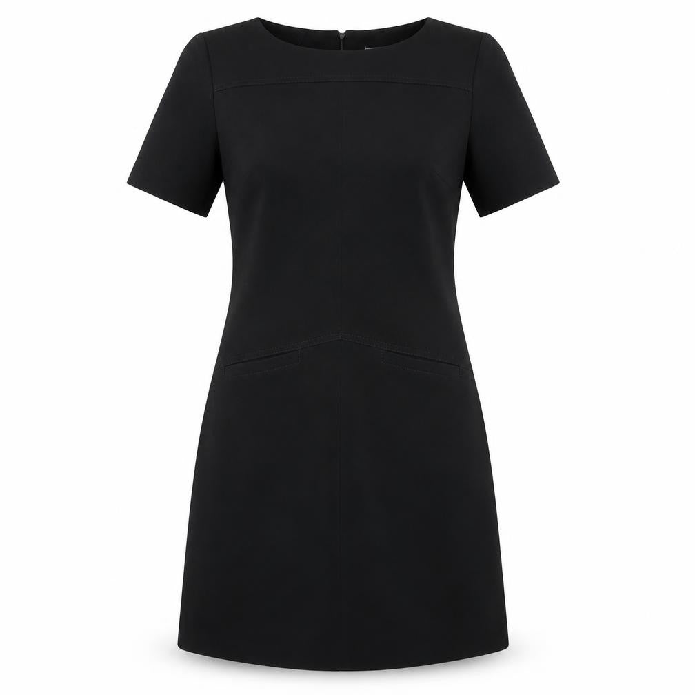 South Womens Black Polyester A-Line Size 8 Boat Neck Zip