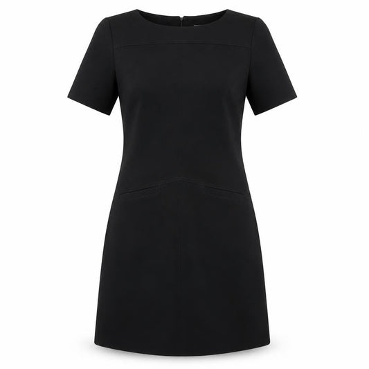 South Womens Black Polyester A-Line Size 8 Boat Neck Zip