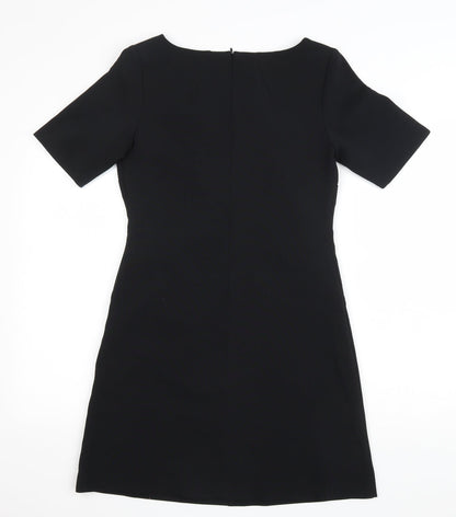 South Womens Black Polyester A-Line Size 8 Boat Neck Zip
