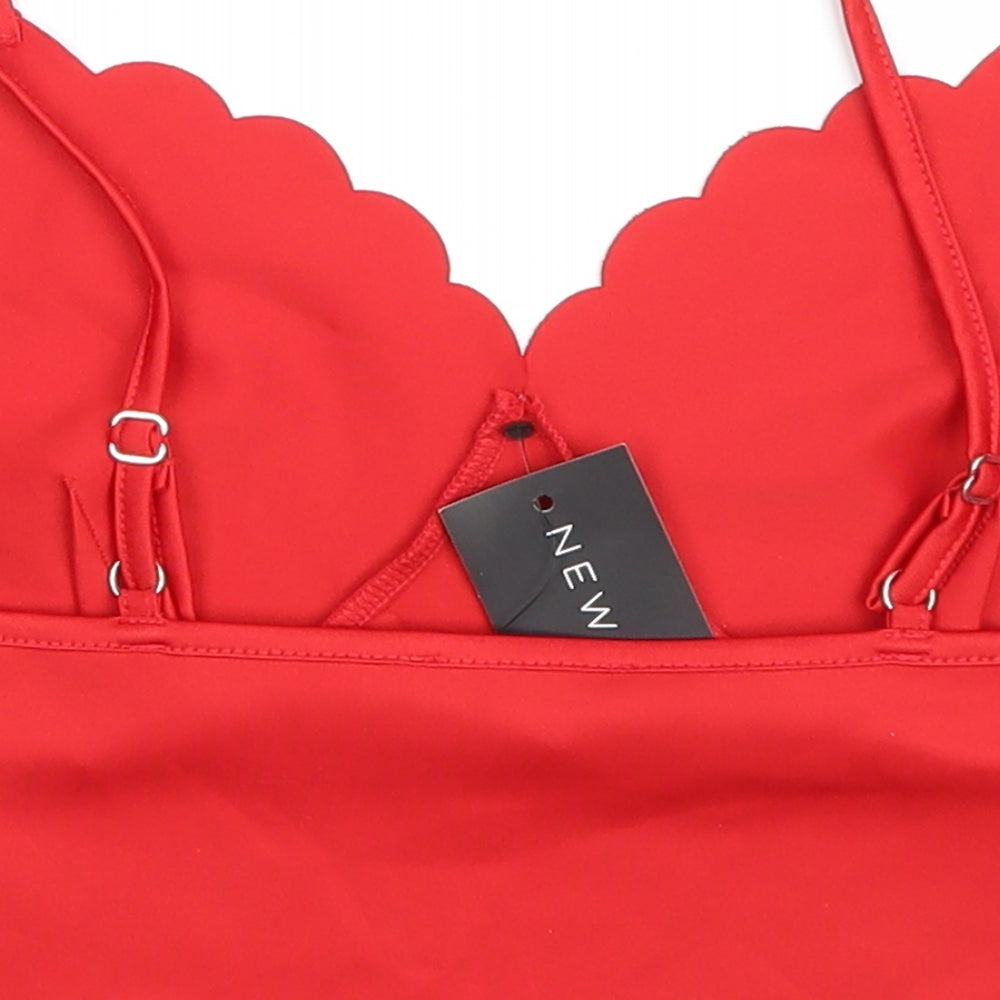 Womens UK Size 10 New Look Red Cropped Tank