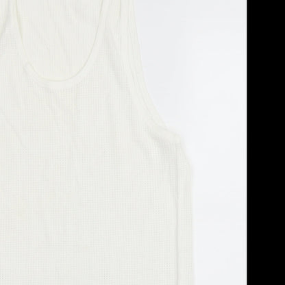 Marks and Spencer Mens Ivory Cotton T-Shirt Size L Round Neck