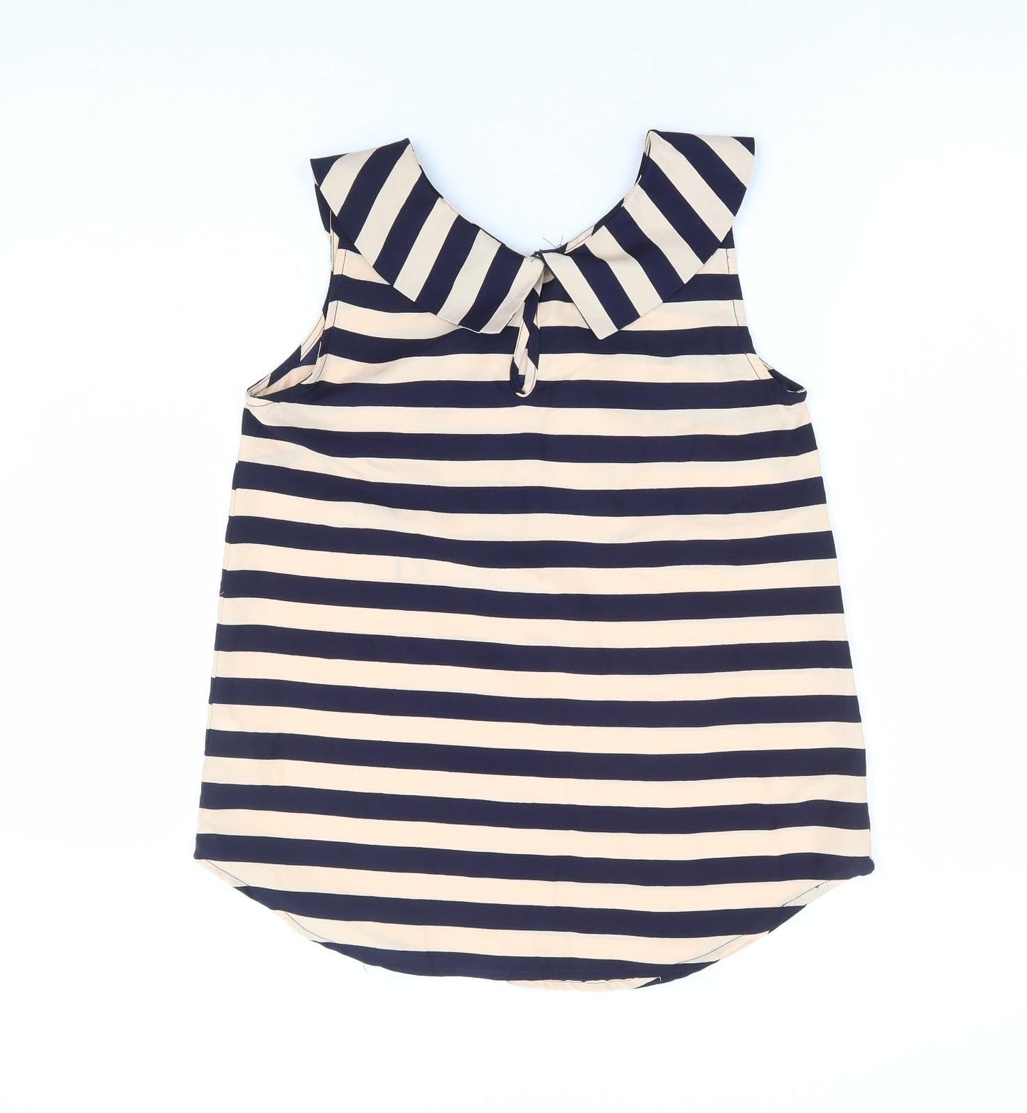 Primark Womens Multicoloured Striped Polyester Basic Blouse Size 8 Collared