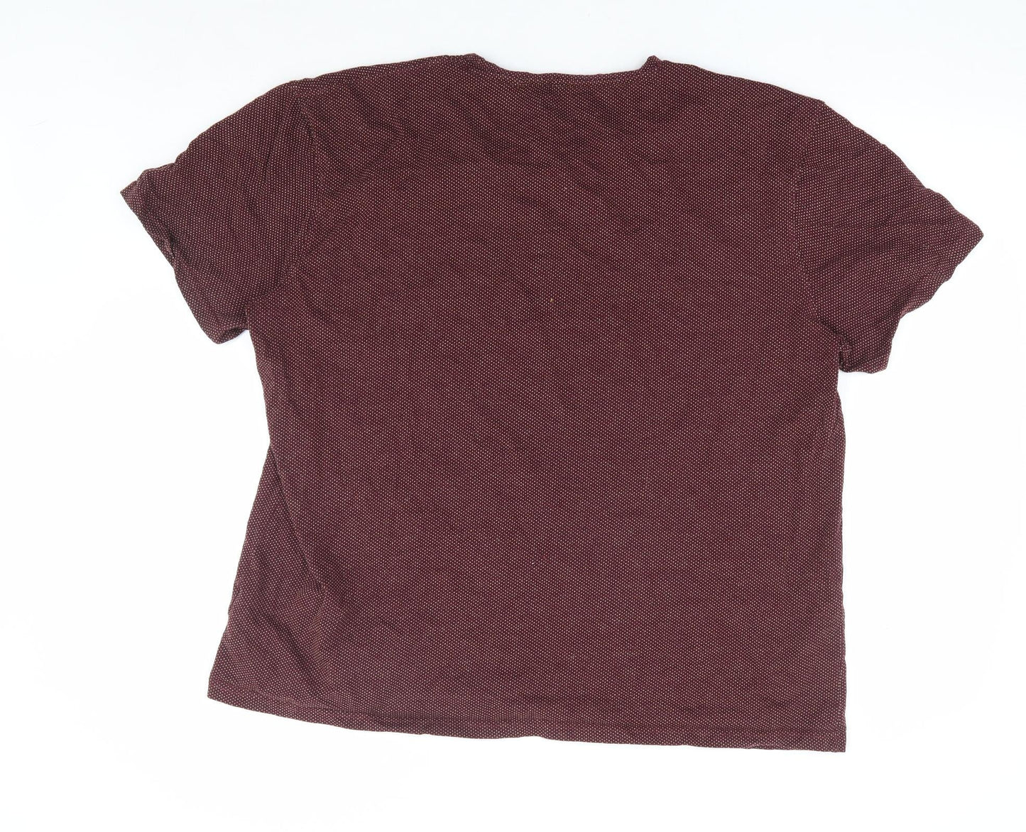 TU Mens Red Geometric Cotton T-Shirt Size 2XL Round Neck