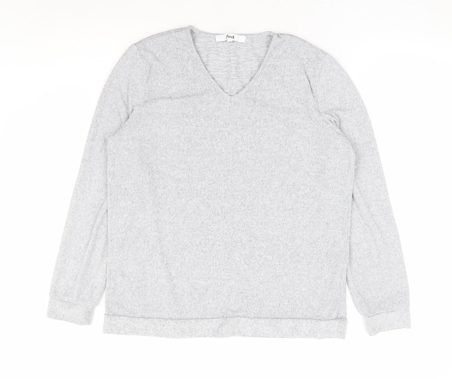 Find Womens Grey Polyester Pullover Sweatshirt Size M Pullover - Lounge Top