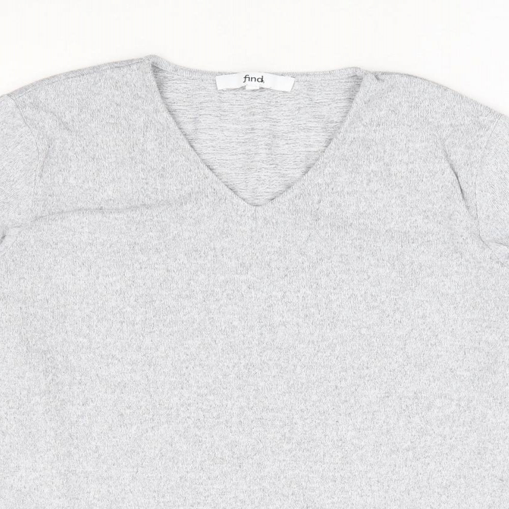 Find Womens Grey Polyester Pullover Sweatshirt Size M Pullover - Lounge Top