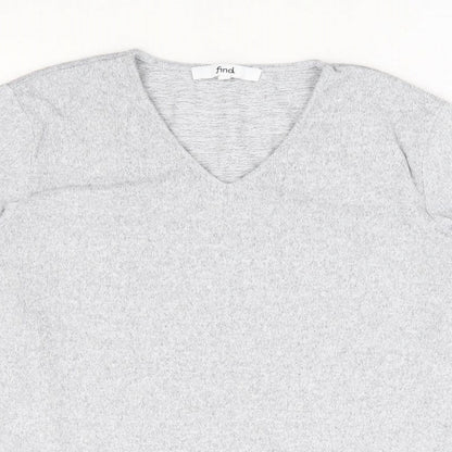 Find Womens Grey Polyester Pullover Sweatshirt Size M Pullover - Lounge Top