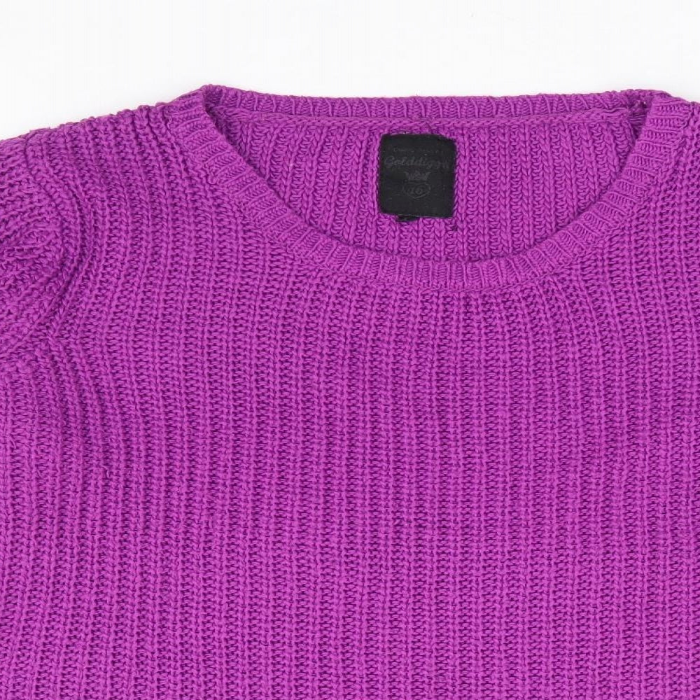 Womens UK Size 16 Goldigga Purple Pullover Jumper