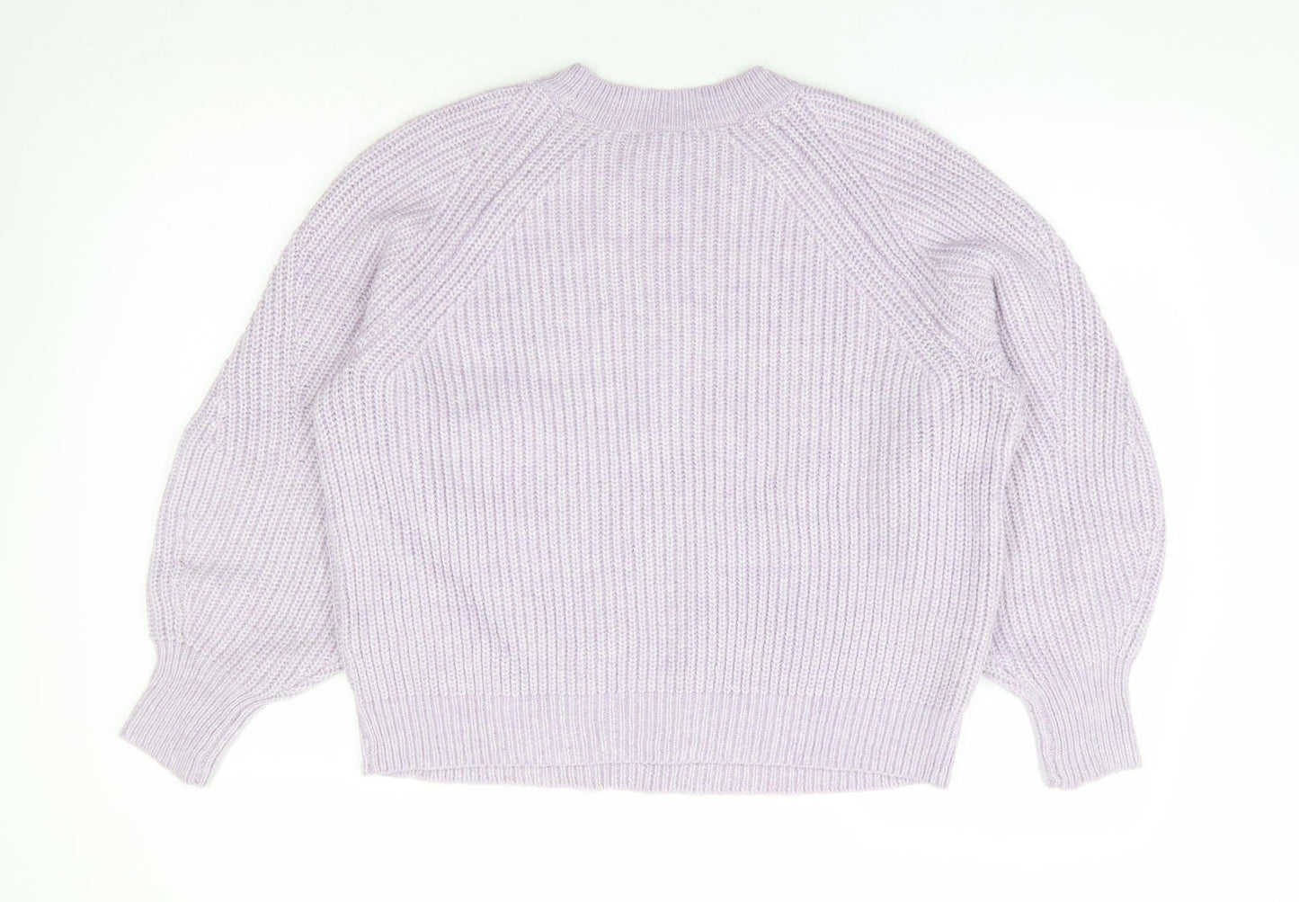 George Womens Purple Crew Neck Acrylic Pullover Jumper Size S