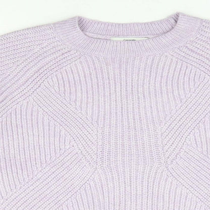 George Womens Purple Crew Neck Acrylic Pullover Jumper Size S