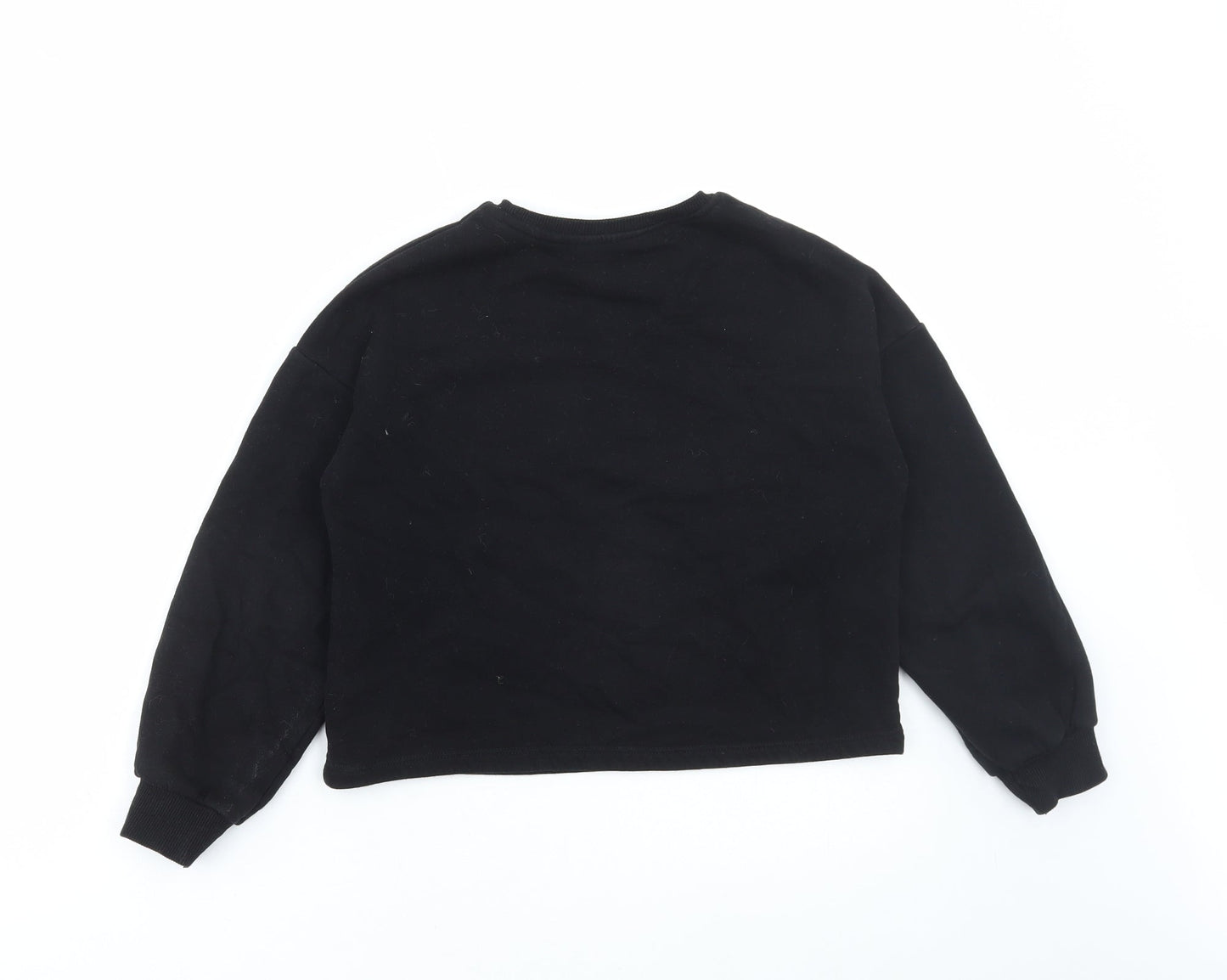 Dunnes Stores Girls Black Cotton Pullover Hoodie Size 10-11 Years Pullover - Aim for the stars