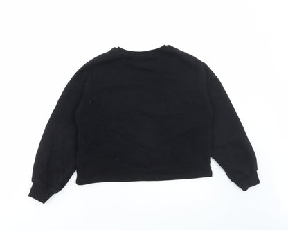 Dunnes Stores Girls Black Cotton Pullover Hoodie Size 10-11 Years Pullover - Aim for the stars