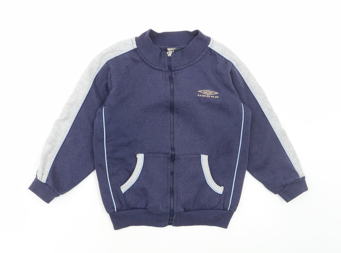 Umbro Boys Blue Cotton Full Zip Sweatshirt Size 5-6 Years Zip