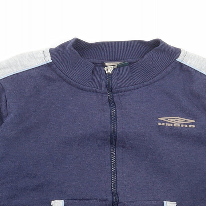 Umbro Boys Blue Cotton Full Zip Sweatshirt Size 5-6 Years Zip
