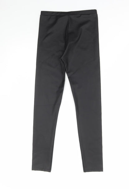 TU Girls Black Polyester Jegging Trousers Size 9 Months Regular Pullover - Faux Leather