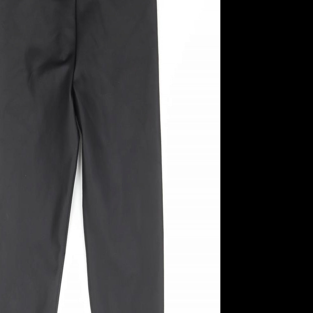 TU Girls Black Polyester Jegging Trousers Size 9 Months Regular Pullover - Faux Leather