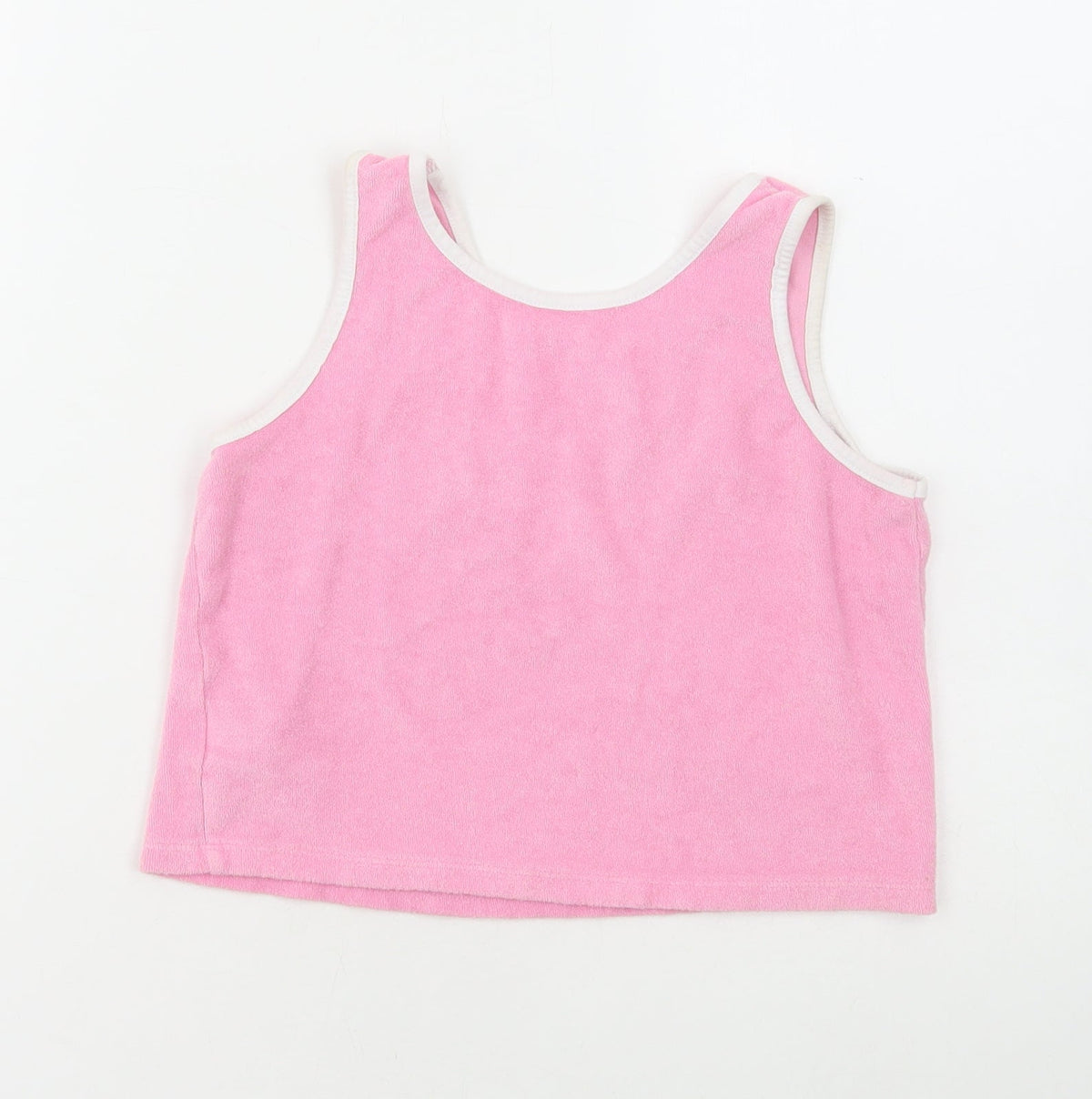 Primark Girls Pink Cotton Basic Tank Size 9-10 Years Round Neck Pullover - Aloha