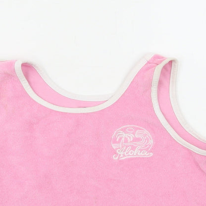 Primark Girls Pink Cotton Basic Tank Size 9-10 Years Round Neck Pullover - Aloha