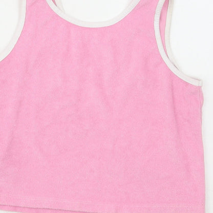 Primark Girls Pink Cotton Basic Tank Size 9-10 Years Round Neck Pullover - Aloha