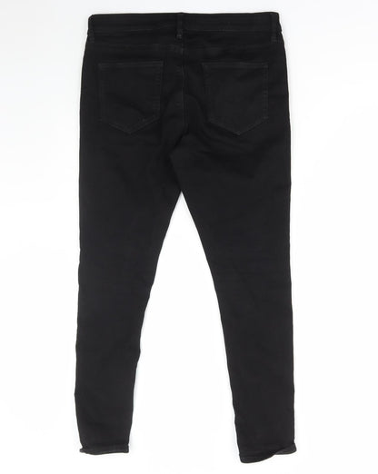River Island Womens Black Cotton Skinny Jeans Size 32 in L30 in Regular Zip