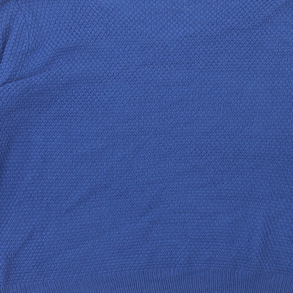 SheIn Womens Blue Scoop Neck Acrylic Pullover Jumper Size L