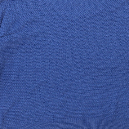 SheIn Womens Blue Scoop Neck Acrylic Pullover Jumper Size L