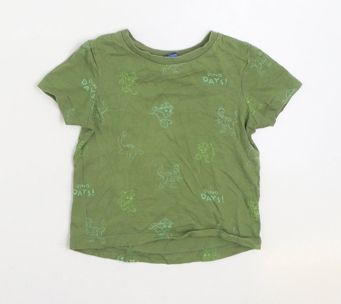 George Boys Green Geometric 100% Cotton Basic T-Shirt Size 12-18 Months Round Neck Pullover - Paw Patrol