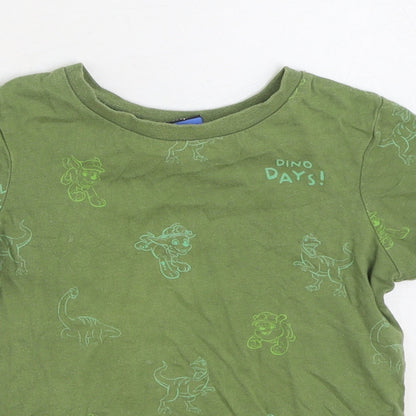 George Boys Green Geometric 100% Cotton Basic T-Shirt Size 12-18 Months Round Neck Pullover - Paw Patrol