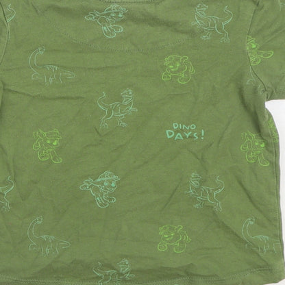 George Boys Green Geometric 100% Cotton Basic T-Shirt Size 12-18 Months Round Neck Pullover - Paw Patrol