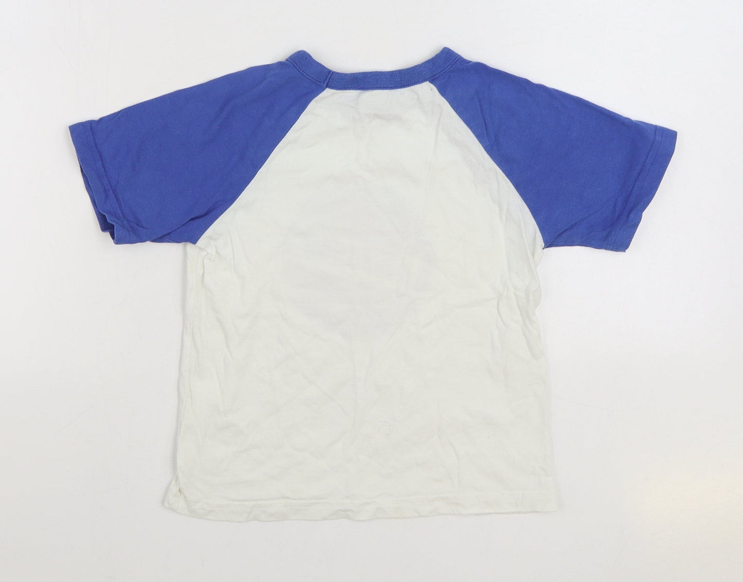 Cherokee Boys White 100% Cotton Basic T-Shirt Size 4-5 Years Round Neck Pullover - Awesome