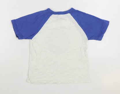 Cherokee Boys White 100% Cotton Basic T-Shirt Size 4-5 Years Round Neck Pullover - Awesome