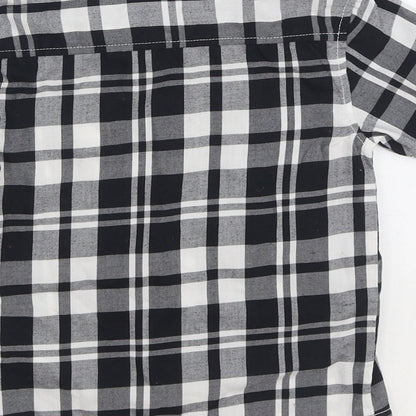 Rebel Boys Black Plaid 100% Cotton Basic Button-Up Size 4-5 Years Collared Button