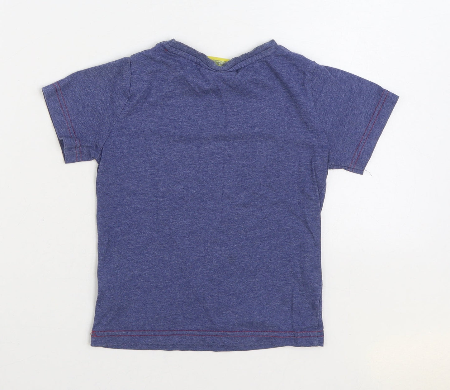 Rebel Boys Blue 100% Cotton Basic T-Shirt Size 4-5 Years Round Neck Pullover - Minions