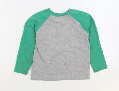 Dunnes Stores Boys Grey 100% Cotton Basic T-Shirt Size 5 Years Round Neck Pullover - Just Plain Lucky