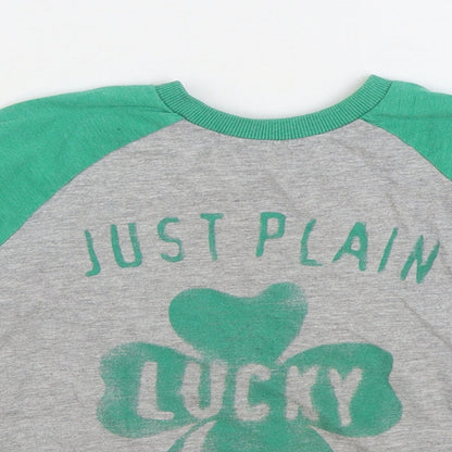 Dunnes Stores Boys Grey 100% Cotton Basic T-Shirt Size 5 Years Round Neck Pullover - Just Plain Lucky