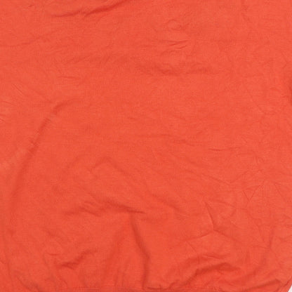 Rant & Rave Womens Orange Round Neck Floral Viscose Pullover Jumper Size L