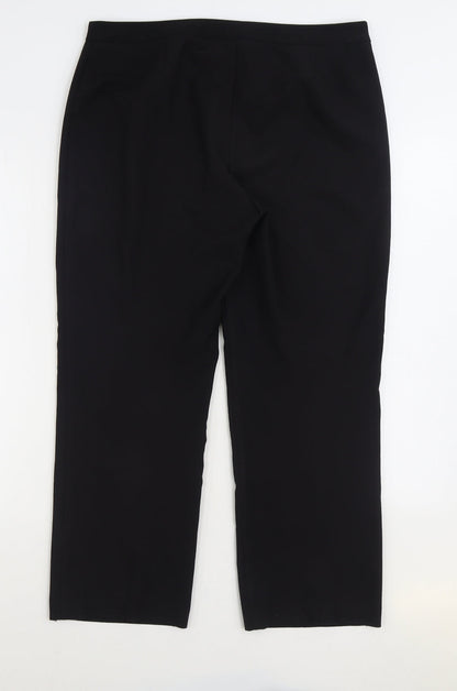 F&F Womens Black Polyester Trousers Size 12 L27 in Regular Zip