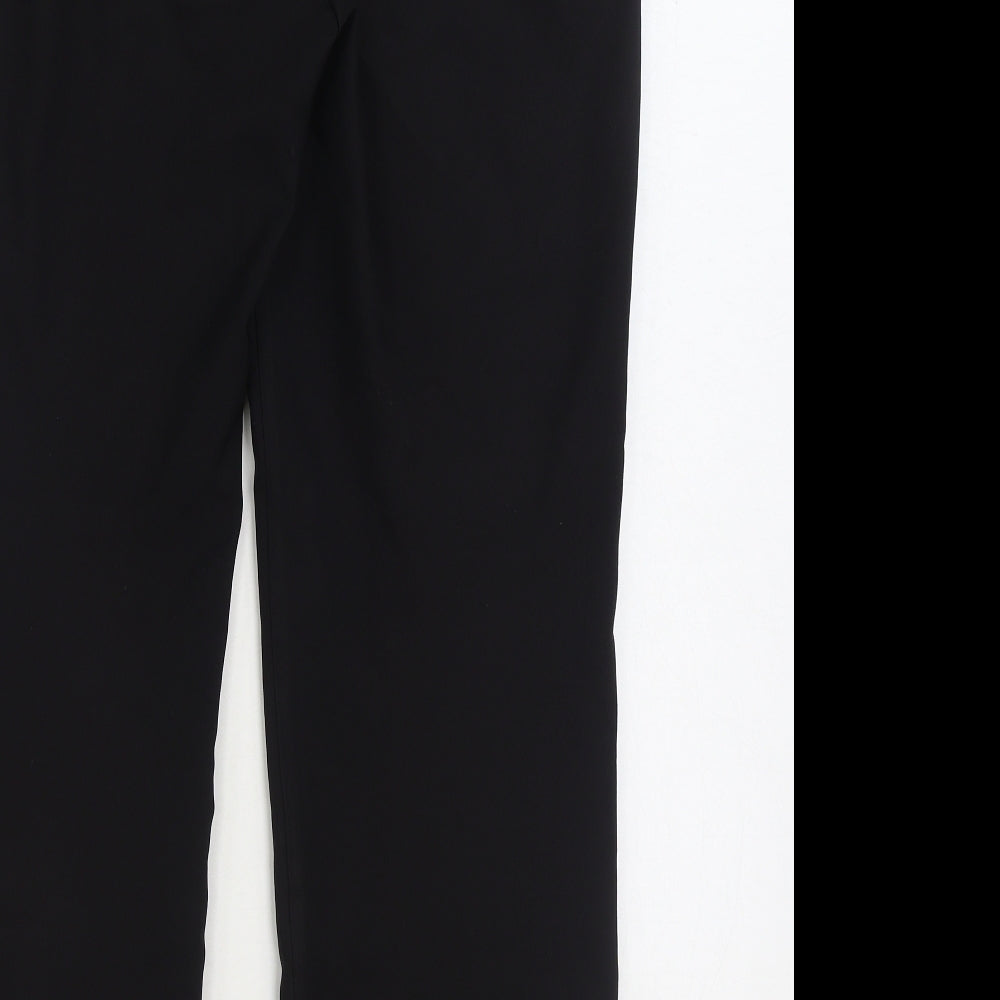 F&F Womens Black Polyester Trousers Size 12 L27 in Regular Zip