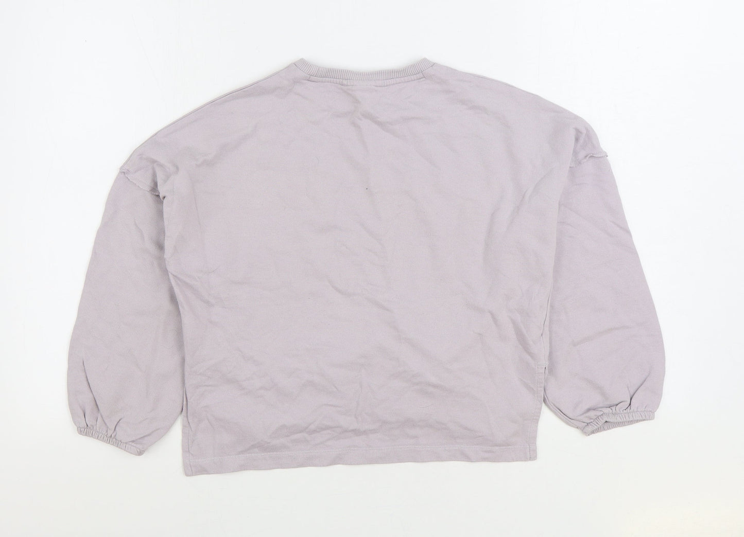 NEXT Girls Grey Cotton Pullover Sweatshirt Size 10 Years Pullover - Cropped Love