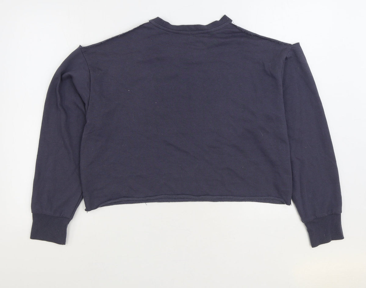 New Look Womens Grey Polyester Pullover Sweatshirt Size M Pullover