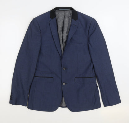 Mens UK Size 38 Burton Regular Blue Suit Jacket