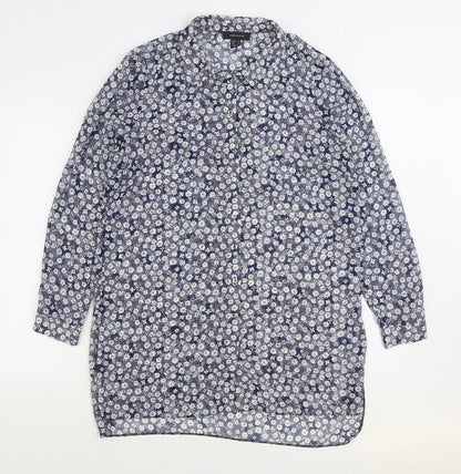 Womens UK Size 14 Atmosphere Blue Basic Button-Up
