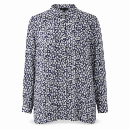 Womens UK Size 14 Atmosphere Blue Basic Button-Up