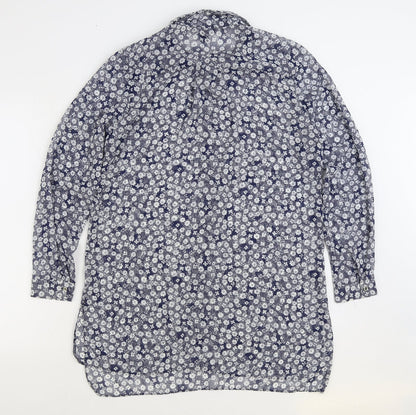 Womens UK Size 14 Atmosphere Blue Basic Button-Up