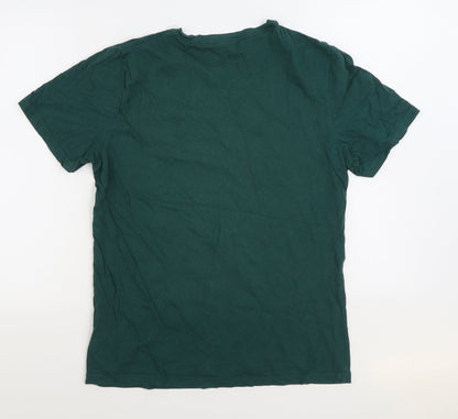 Primark Mens Green Cotton T-Shirt Size M Round Neck - Grumpy