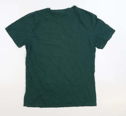 Primark Mens Green Cotton T-Shirt Size M Round Neck - Grumpy