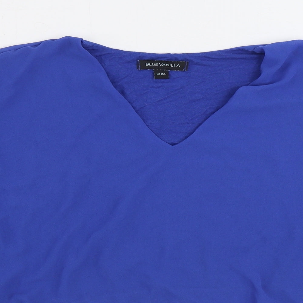Womens UK Size M Blue Vanilla Blue Cropped Blouse