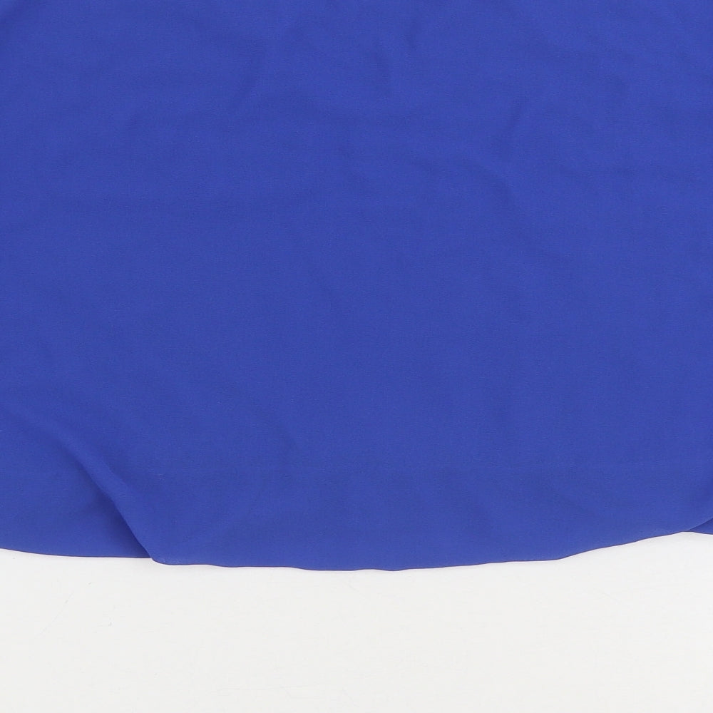 Womens UK Size M Blue Vanilla Blue Cropped Blouse