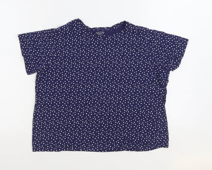 Womens UK Size L Dunnes Stores Blue Basic T-Shirt
