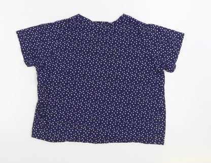 Womens UK Size L Dunnes Stores Blue Basic T-Shirt