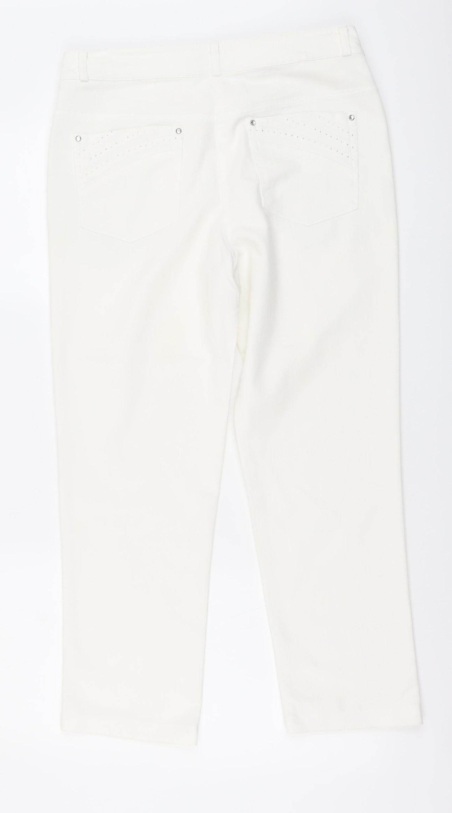Gerard Womens White Cotton Straight Jeans Size 12 L26 in Regular Button